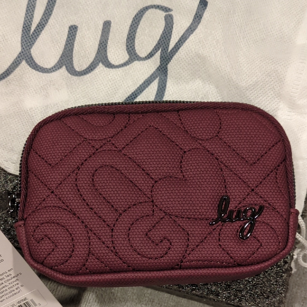 Lug Barrel Love Matte Luxe VL Zip Wallet - Wine - NWT